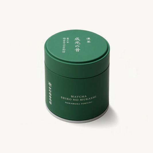 京都 宇治 中村藤吉本店の抹茶『威光の昔』30g 缶入。裏千家 鵬雲斎宗匠御好のお抹茶。薄茶と濃茶、両方におすすめです。