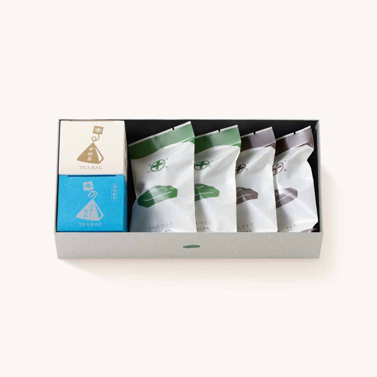 京都 宇治 中村藤吉本店のマルトベイク（フィナンシェ）、『抹茶』と『ほうじ茶』、中村藤吉本店を代表する中村茶と水出し煎茶のティーバックの詰め合わせ。