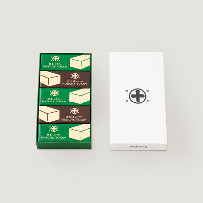 Assorted Kogara-yokan [3 Matcha, 2 Hojicha]